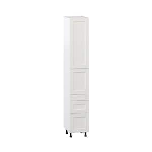 15 in. W x 94.5 in. H x 24 in. D Littleton Painted Light Gray Recessed Assembled Pantry Kitchen Cabinet 3-Drawers