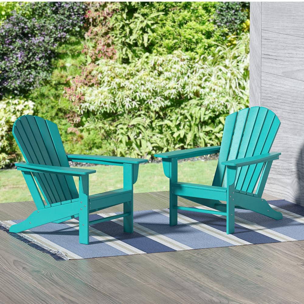 Mason Turquoise Poly Plastic Outdoor Patio Classic Adirondack Chair, Fire Pit Chair (Set of 2) price history on PriceWatchPro