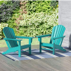 Mason Turquoise HDPE Plastic Outdoor Adirondack Chair (Set of 2)