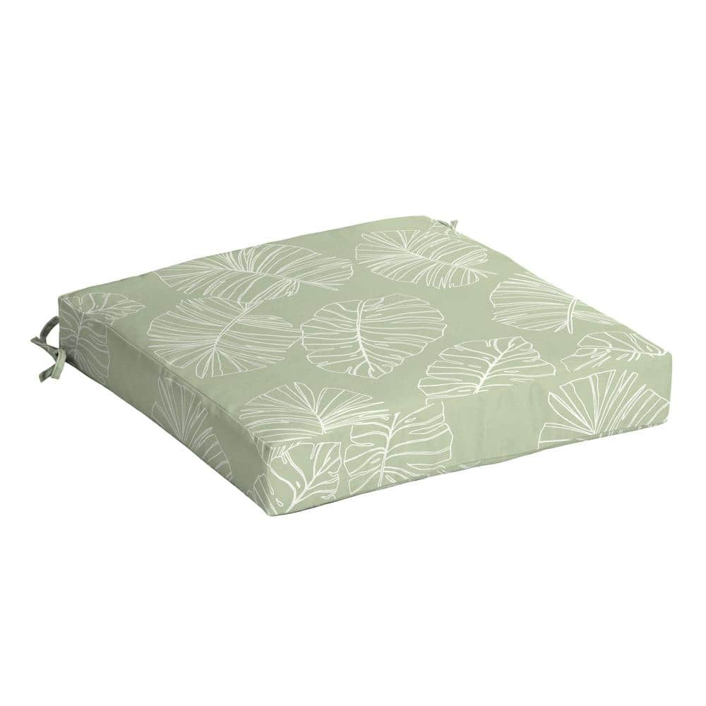 ARDEN SELECTIONS 21 in. x 21 in. Coastal Green Leaf Square Outdoor Seat ...