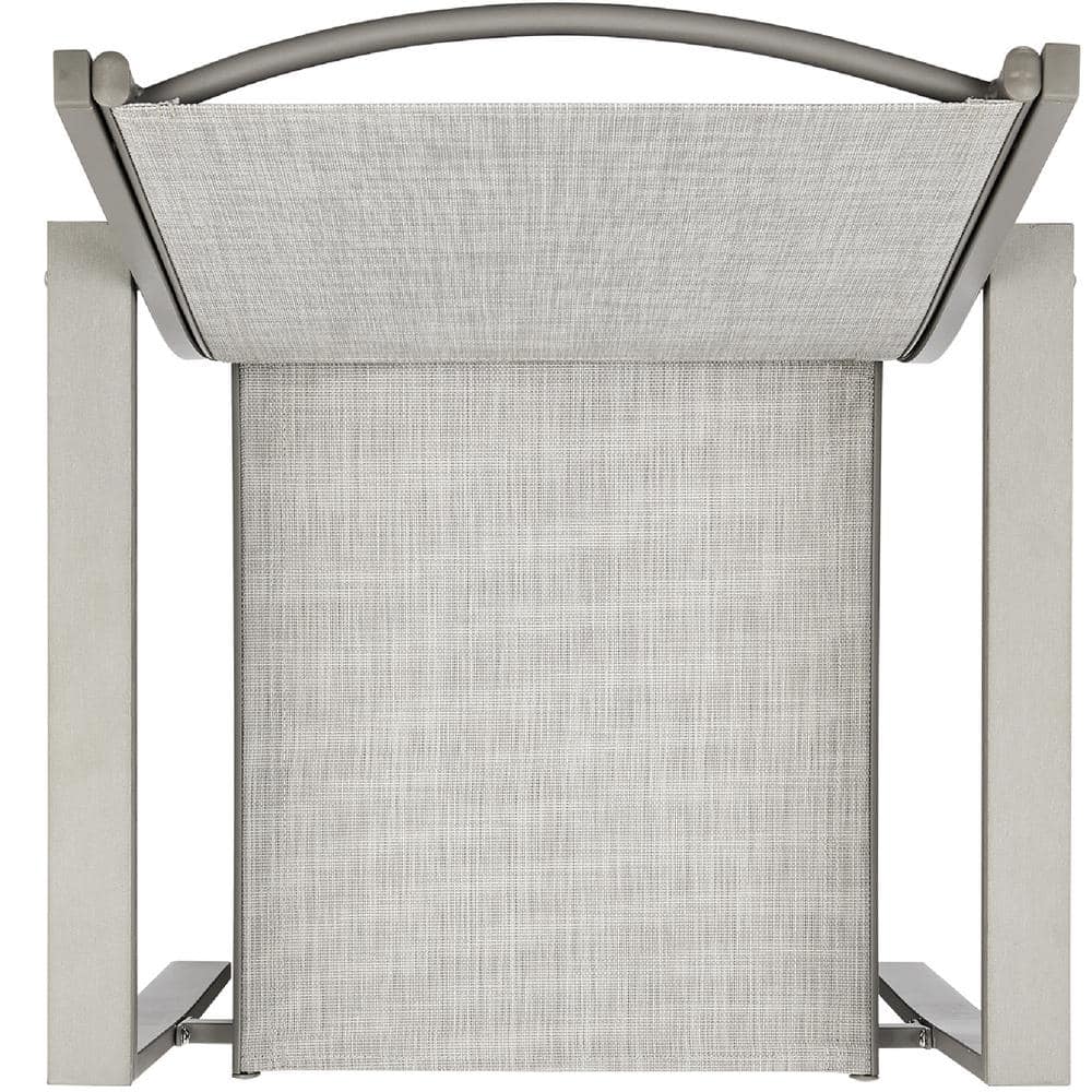 Gray Steel 4-Piece Patio Conversation Set with Armchairs and Coffee Table