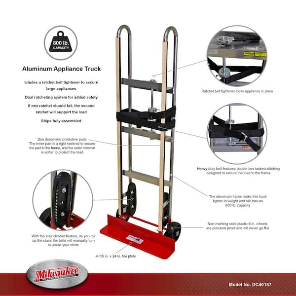 Aluminum Appliance Truck with Ratchet Belt Tightener