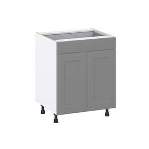 Bristol Painted 27 in. W x 34.5 in. H x 24 in. D  Slate Gray Shaker Assembled Base Kitchen Cabinet with a Drawer