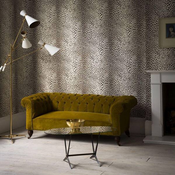 Graham & Brown White and Beige Leopard Wallpaper