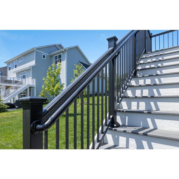 94 in. x 1.5 in. Powder Coated Aluminum ADA Pipe Rail Extension Kit in Black