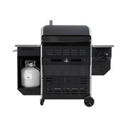 4-Burner Gas Grill and Pellet Smoker Combo in Black