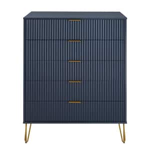 Dumbo Midnight Blue Modern 5-Drawer 35.19 In. W Dresser