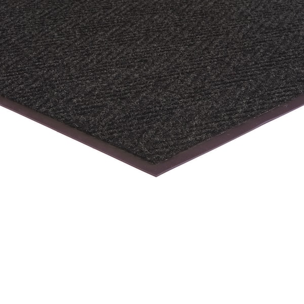 Chevron Rib Charcoal 3 ft. x 10 ft. Non-Slip Indoor Commercial Door Mat