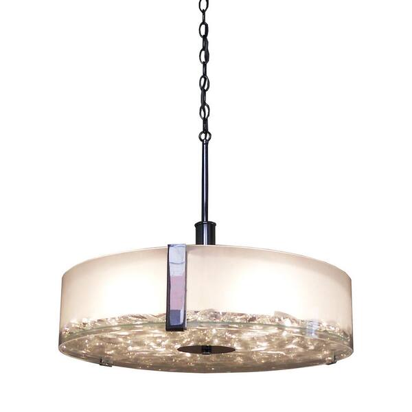 Aurora Lighting 4-Light Chrome Chandelier with Clear Flat Glass Shade