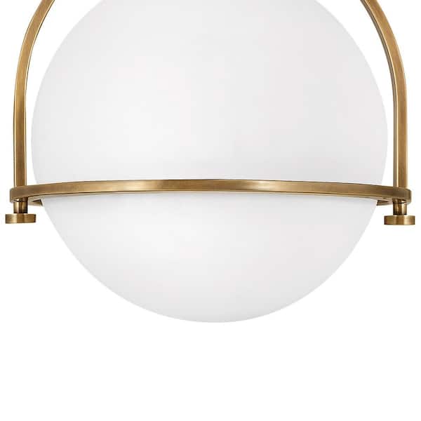 HINKLEY - Somerset 11.5 In. 1-Light Heritage Brass Semi- Flush Mount