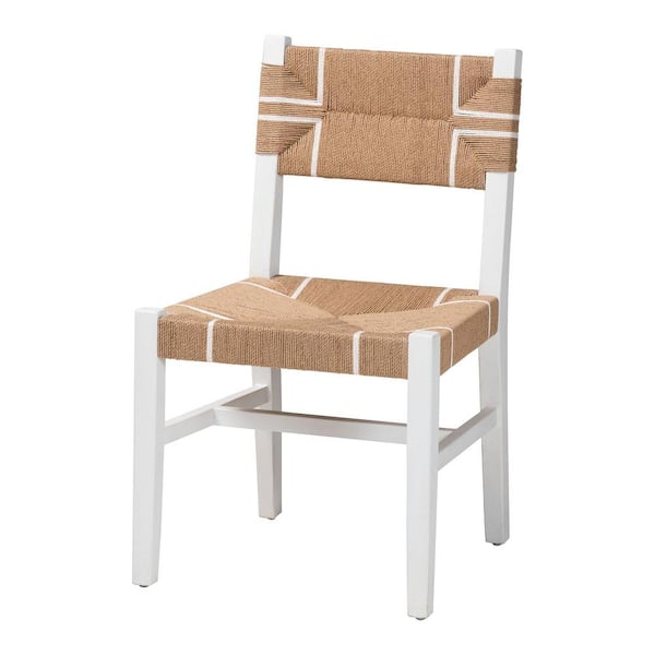 bali & pari Talli Natural Brown and White Dining Chair