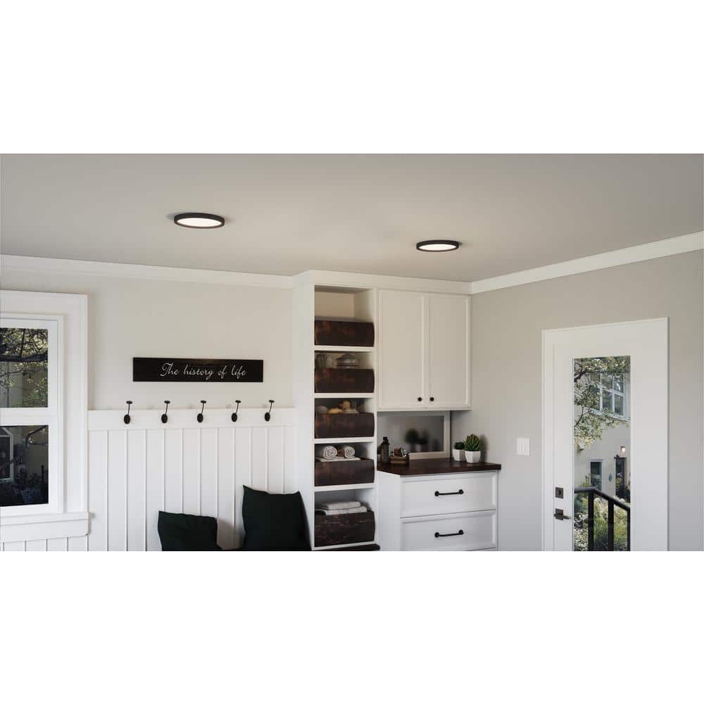 11" Black Aluminum LED Flush Mount Light