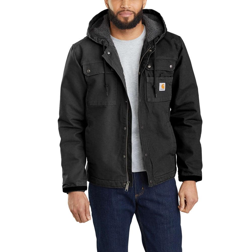 Black hooded carhartt outlet jacket