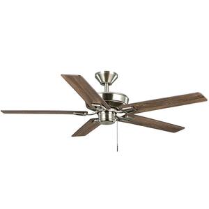 Bayfield 52 in. Indoor Brushed Nickel Dry Rated Downrod Ceiling Fan with 5 Reversible Blades