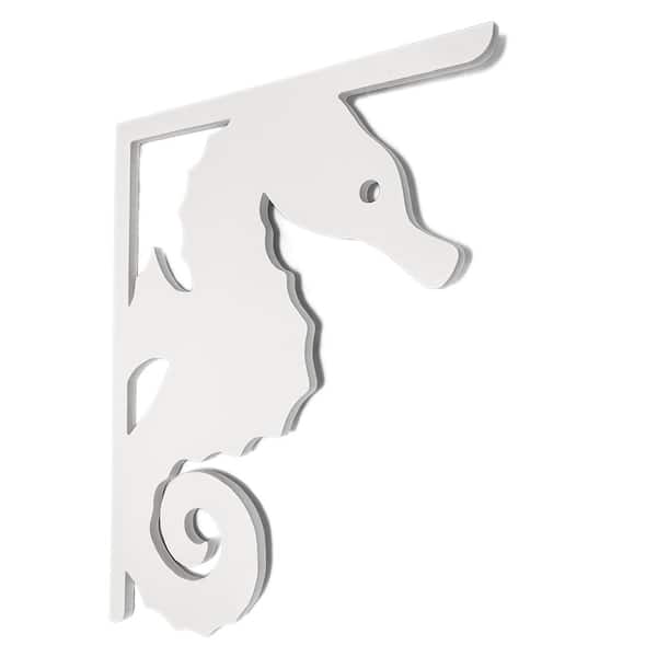 Nature Brackets Decorative 16 in. Paintable PVC Seahorse Mailbox or Porch Bracket