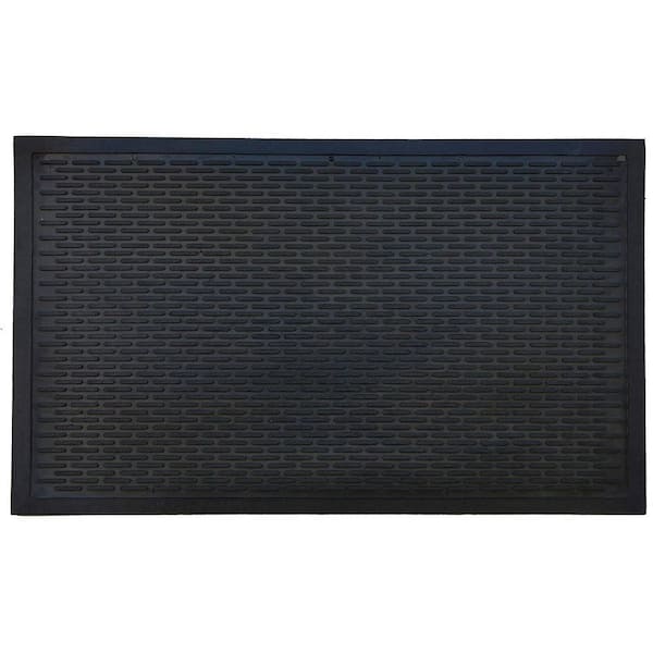 Black 34 in. x 22 in. Rubber Outdoor Door Mat
