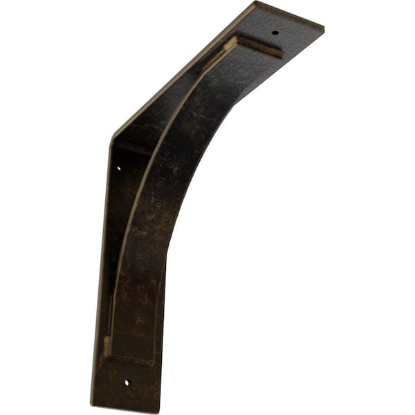 Ekena Millwork 3 in. x 12 in. x 12 in. Antiqued Brass Morris Steel Bracket
