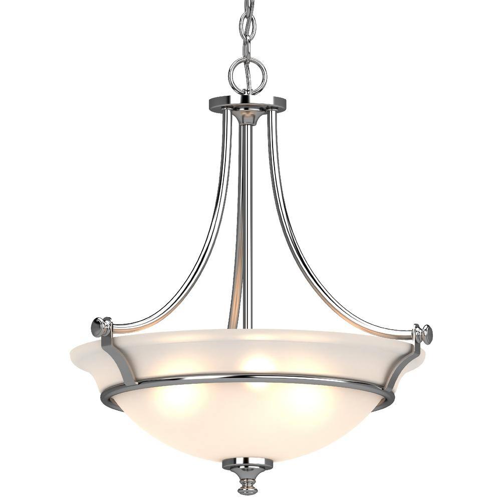 Chrome Mini Pendant with Frosted Glass Bowl Shade