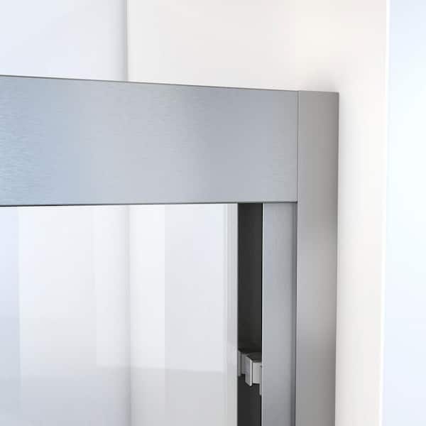 Duet Plus 50 in. to 54 in. W x 72 in. H Sliding Semi-Frameless Shower Door in Brushed Nickel