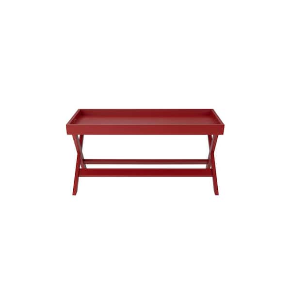 StyleWell Rectangular Chili Red Wood Tray Top Coffee Table (40 in. W x 18 in. H)