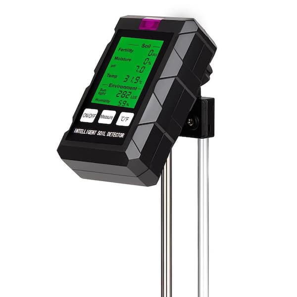 6-in-1 Digital Soil Tester with Moisture Meter/Soil PH Tester/Fertility/Temperature/Light/Air Humidity Sensor