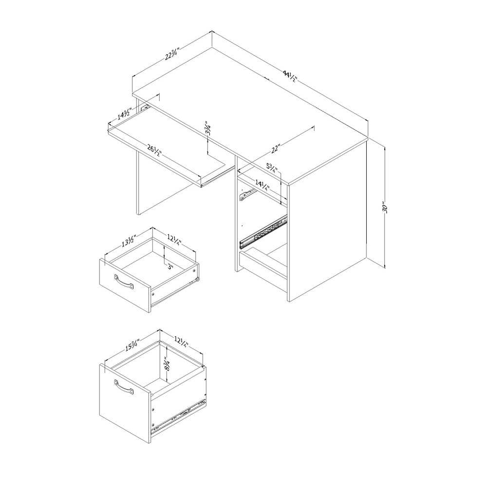 Gray Oak Farmhouse-Style Computer Desk with Ergonomic Design and Storage