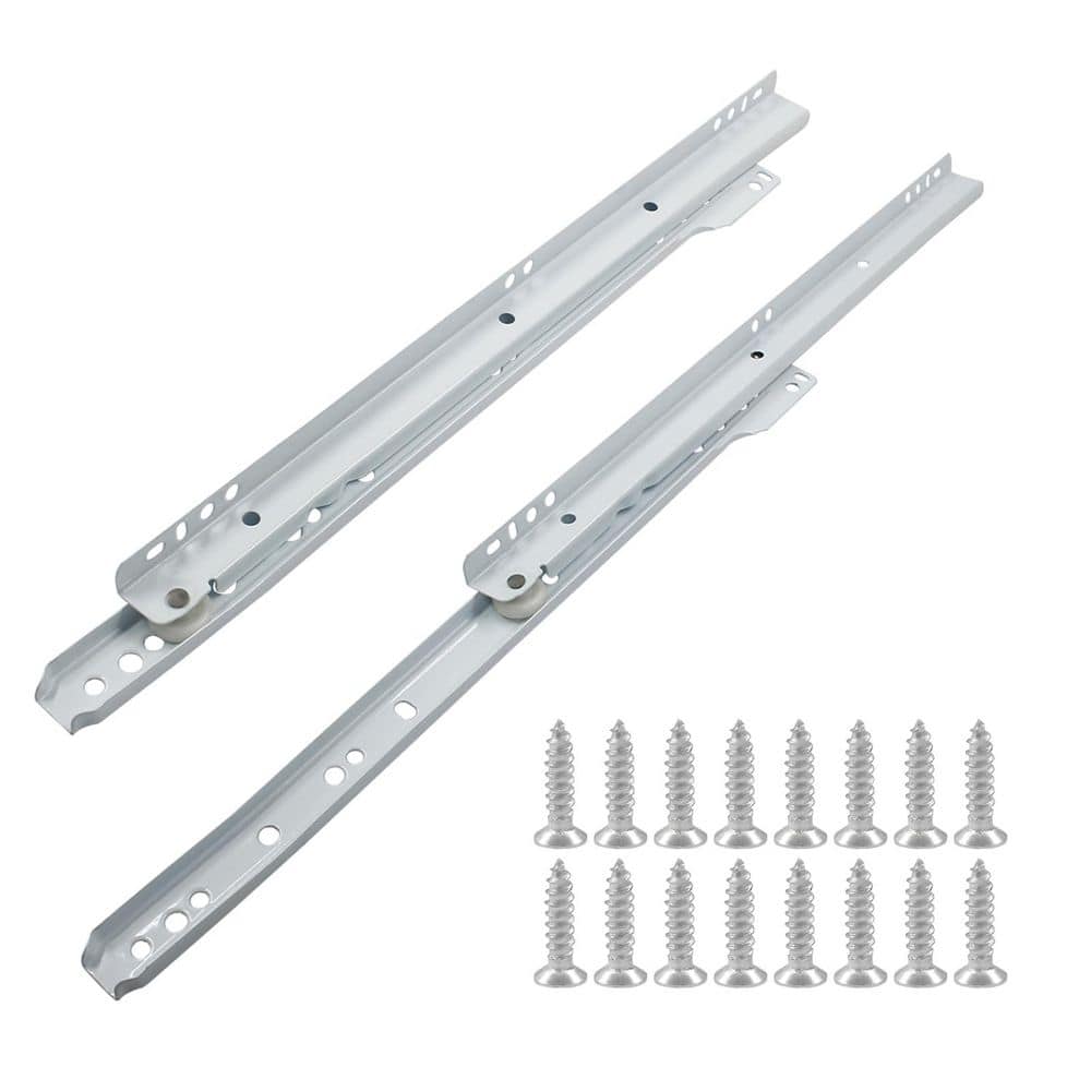 Heavy Duty 14 in. White Coated Steel Undermount Drawer Slides with Smooth Sliding Nylon Wheels Removable Rails 1 Pair price history on PriceWatchPro