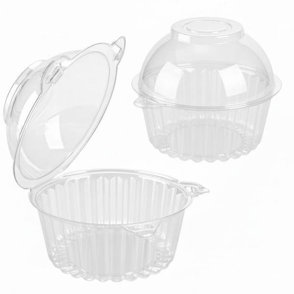 150 Pack Clear Plastic Cupcake Carrier Set Stackable Individual Deep Dome Muffin Holder for Bakery and Parties