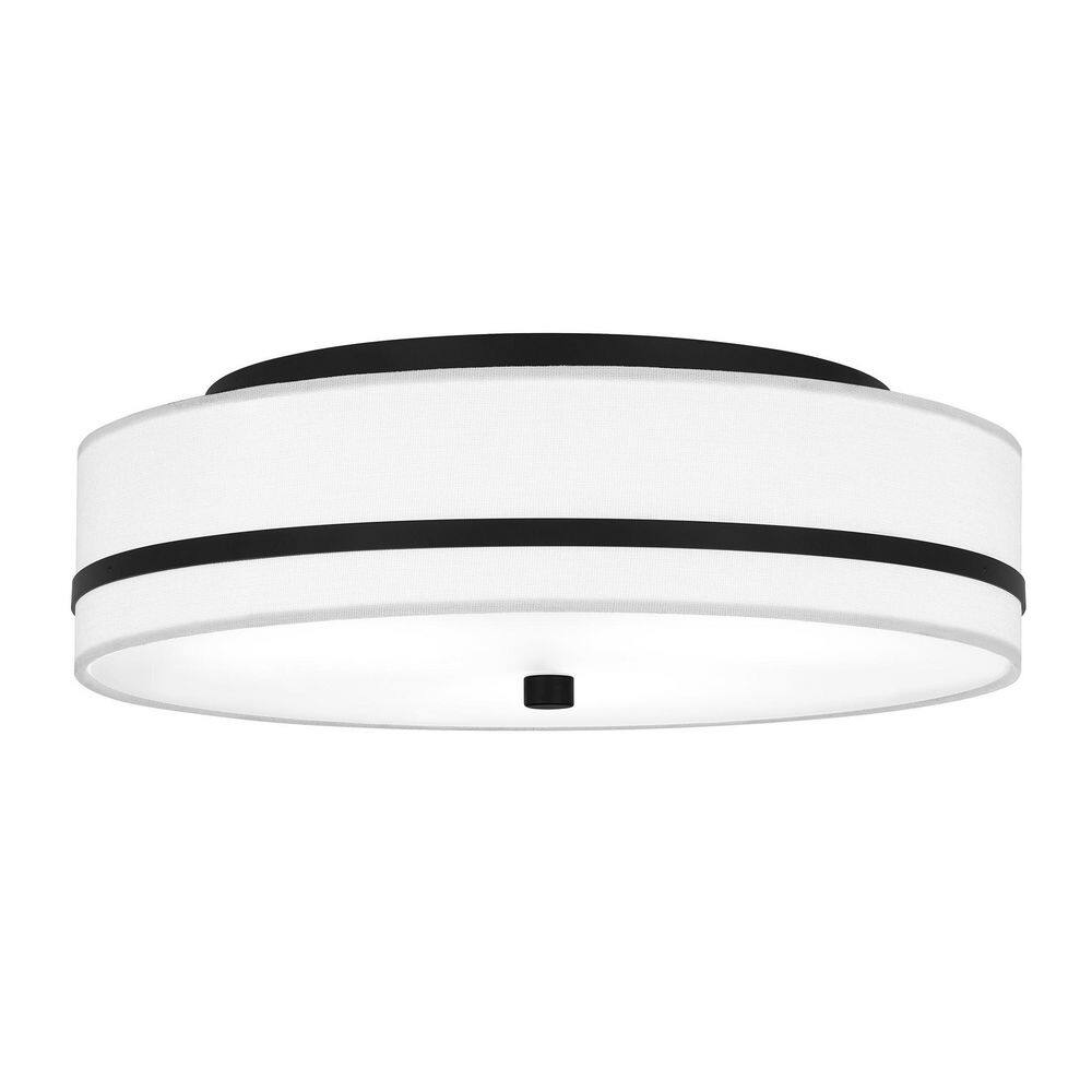 Merritt 15 in. Modern Drum Matte Black 3-Light Flush Mount for Living Room, Dining Room, Foyer price history on PriceWatchPro