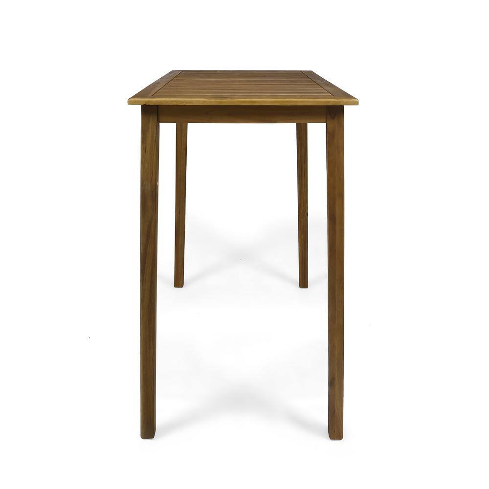 Polaris Teak Acacia Wood Outdoor Rectangle Bar Table