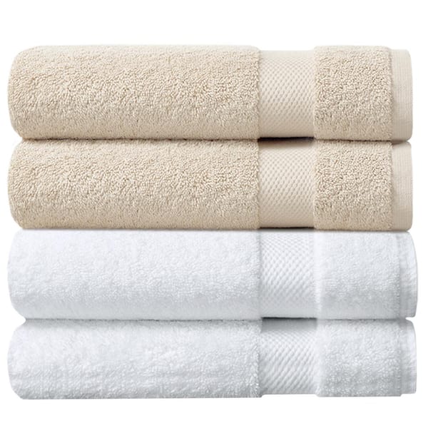 Bright White Antimicrobial Organic Cotton Bath Towels