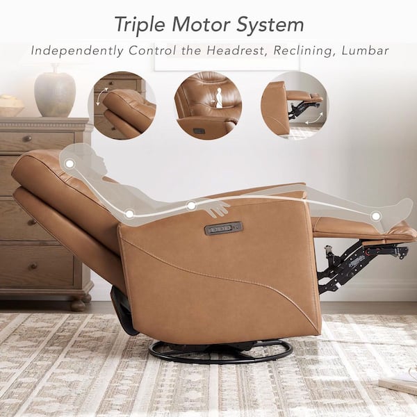 Spruce & Spring Dylan Saddle Leather Triple Motor 270° Swivel