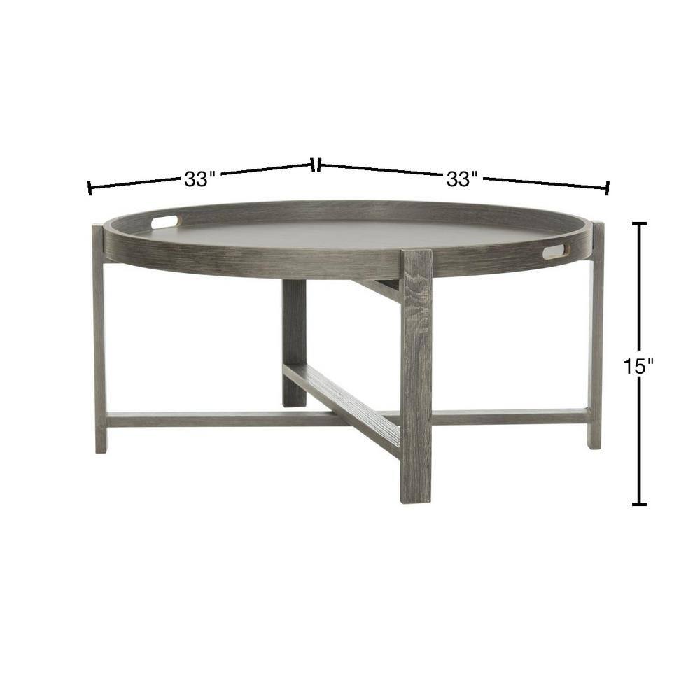 Cursten Dark Grey Wood X-Base Coffee Table