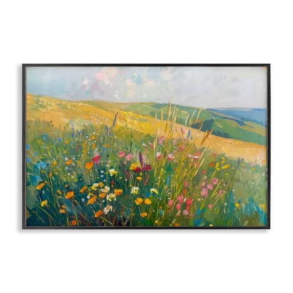 Stupell Industries Wildflower Hills View by LSR Design Studio Black Framed Nature Giclee Art Print 20 in. x 30 in.
