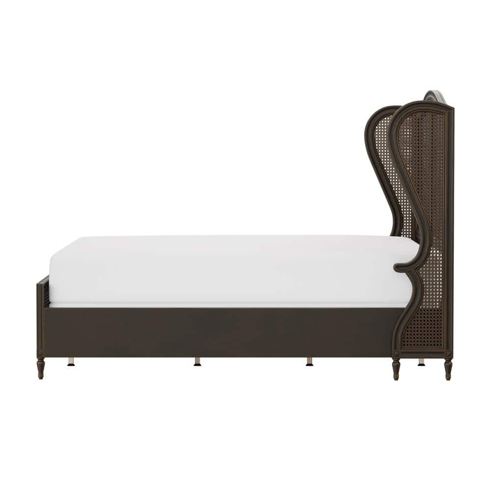 Sausalito King Bed with Wingback Headboard in Oiled Bronze