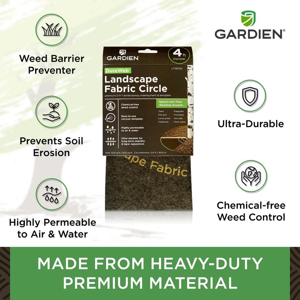 DuraWeb 4ft Heavy Duty Non-Woven Landscape Fabric Circle
