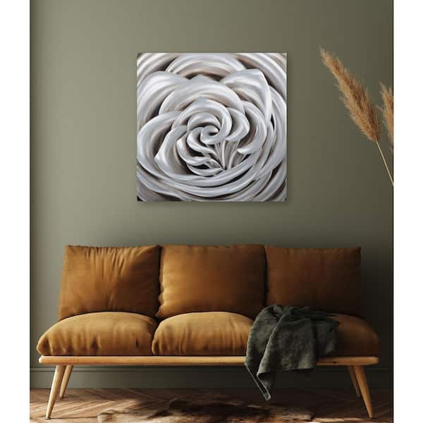 Peterson Artwares Metal Wall Art The Silver Rose PH2023 - The Home