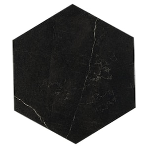 BaseCore HEX Black Marble 12 MIL x 5.75 in. W Waterproof Peel and Stick Vinyl Plank Flooring (21.5sqft/case)