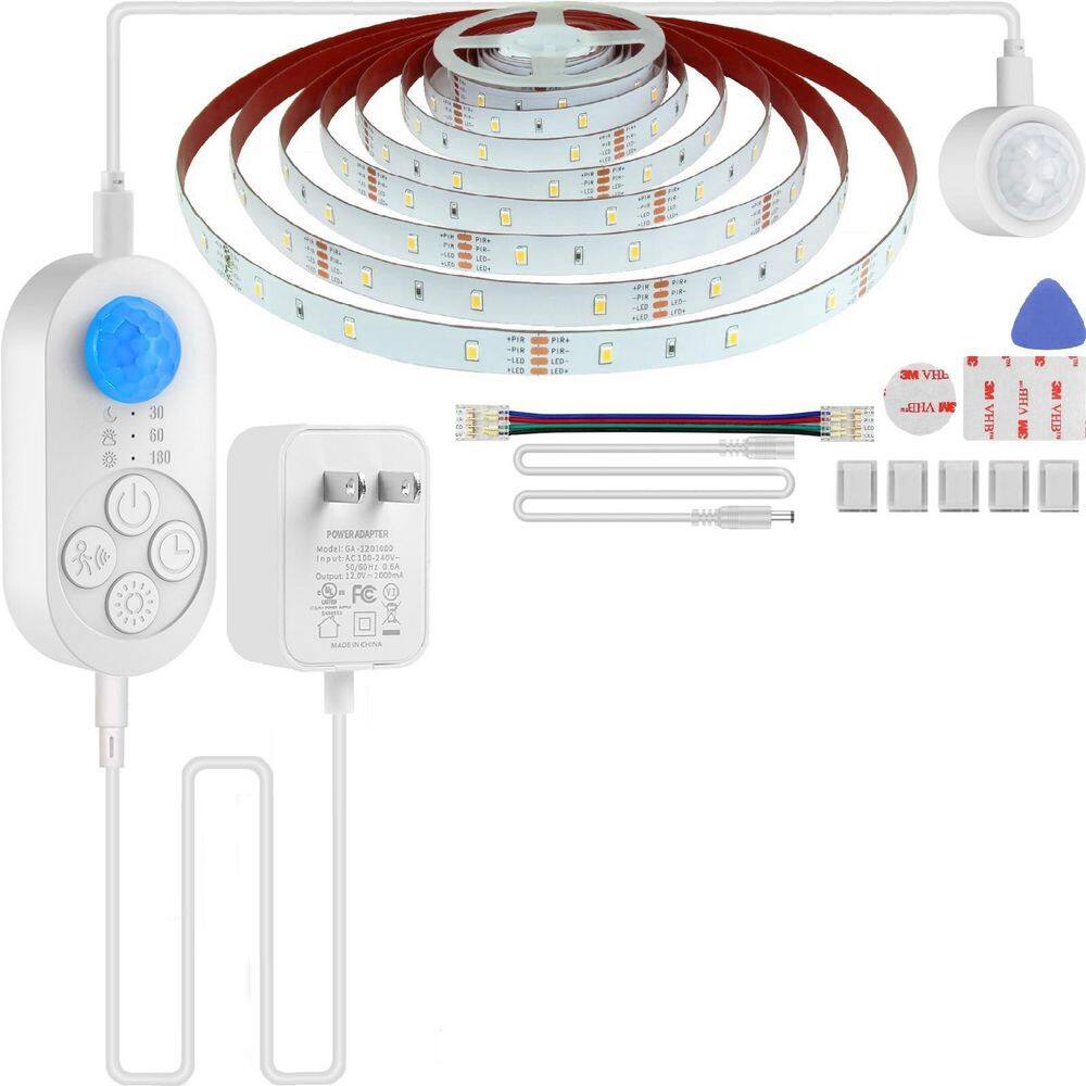 Dual Sensor 1-Pack16. 4ft. Integrated LED Warm White 3000K White Strip Light Fixture Motion Activated for Stairway price history on PriceWatchPro