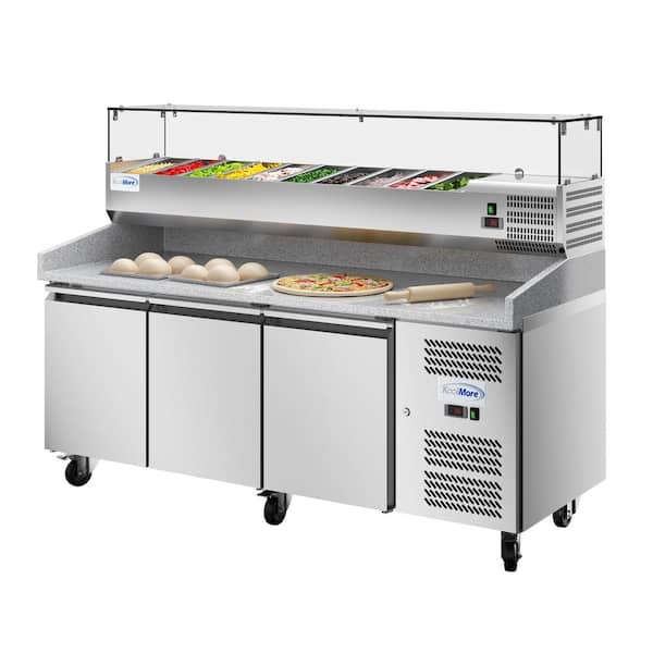 Koolmore 80 in. Commercial Granite Top Pizza Prep Refrigerator