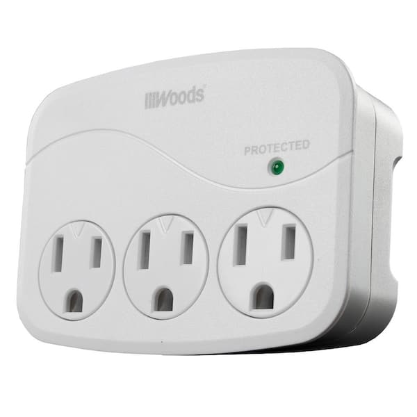 Woods 3-Outlet Surge Tap with Phone Cradle