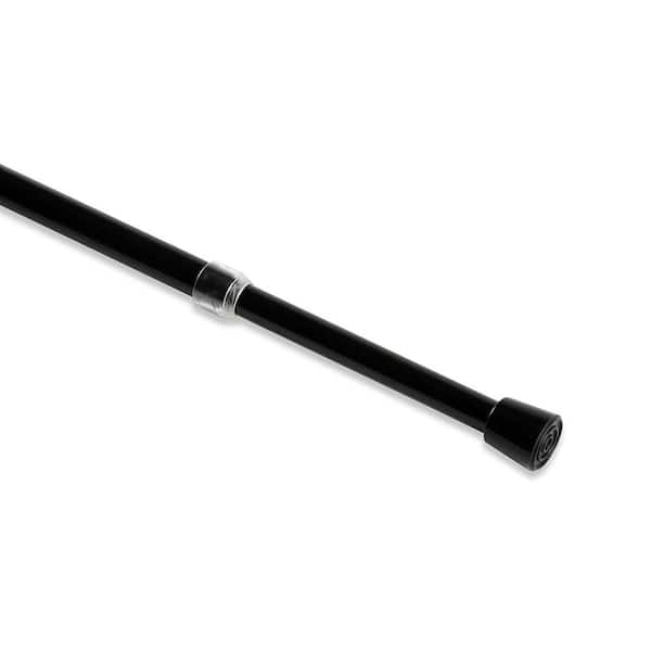 7/16 in. Round Spring Tension Rod 28 in. - 48 in. in Black