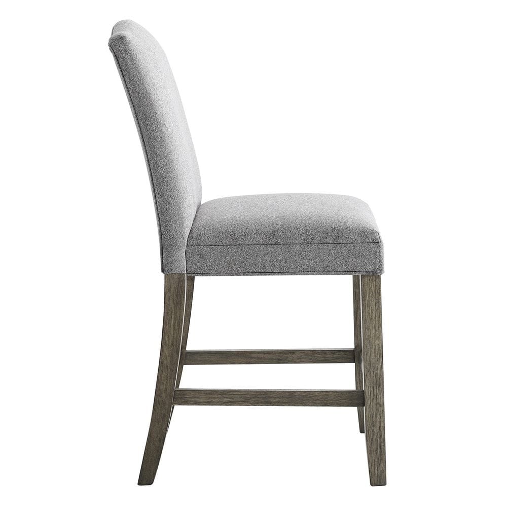 Gray Driftwood Wood and Fabric Counter Stools Set of 2