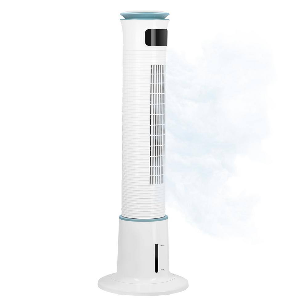 43 in. 12-Speed Standing Tower Fan Humidifier Cooling Fan in White with 15 Hours Timing Closure and Remote Control price history on PriceWatchPro
