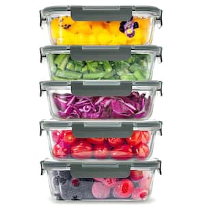 36oz BPA-Free Borosilicate Glass Food Storage Containers (5-Pack)