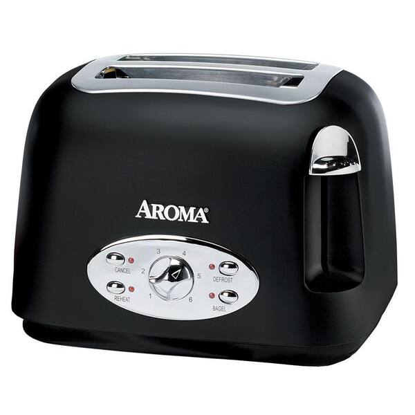 AROMA 2-Slice Toaster, Matte Black