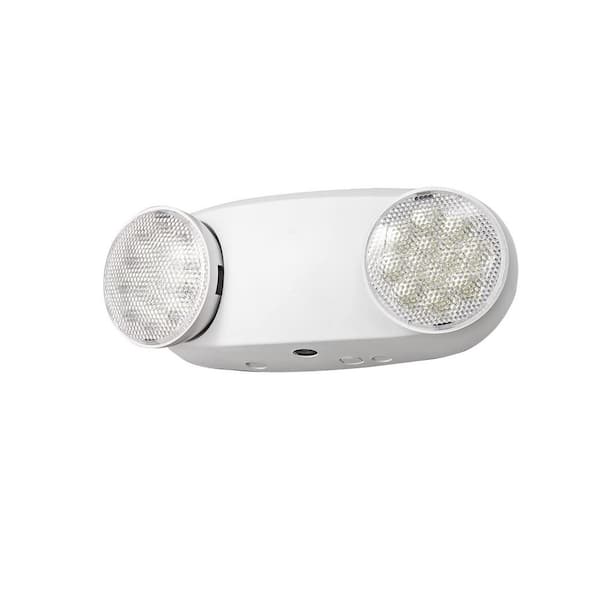 Efficient Hardwired 120-Volt Integrated LED White 2-Head Emergency Light