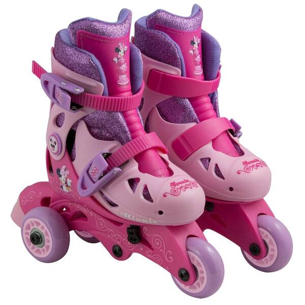 Disney Minnie Mouse Glitter Convertible 2-in-1 Junior Size 6-9 Roller Skates