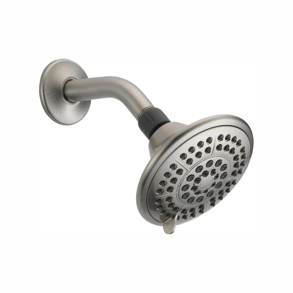 Delta 5 Spray 5 In Fixed Shower Head With Pause In Brushed Nickel 75554csn