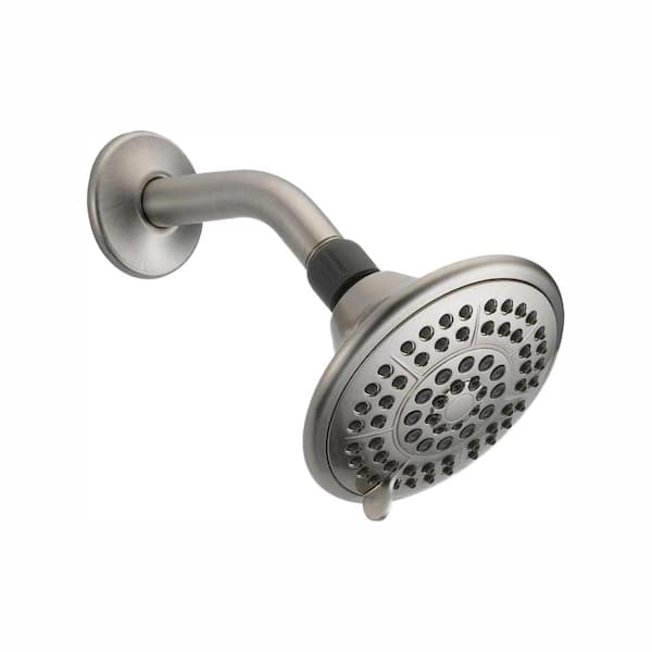 Photo 1 of 5-Spray 5 in. Fixed Shower Head with Pause in Brushed Nickel
